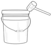 House Naturals 5 Gallon Made in USA Pail Food Grade Plastic Bucket with Screw on Air Tight Double Gasket Lid, (Pack of 3) (White Buckets -Green Lids)