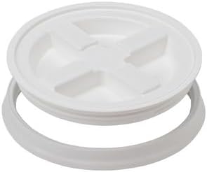 House Naturals 5 Gallon Food Grade BPA Free Made in USA Pails Gray Bucket with Screw On Air Tight Lid (1, Gray with White lid)