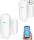2-Pack WiFi Door and Window Sensors,Tuya Smart Alarm with Free Notification APP Control Home Security Alarm System, No Hub Required,Compatible with Alexa, Google Home