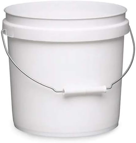 Terra Products Co. White Pails and Lids - Heavy Duty Buckets for Storage - Economical, Durable and Easy to Use (2Gallon 5Pack)