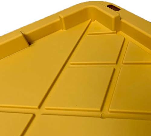 MonsterRAX 27 Gallon Storage Bins - Stackable, Lockable, Yellow Lids, Black Bin, 5-pack