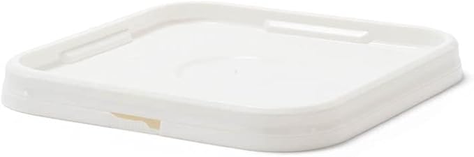 3.5 Gallon Square Bucket with Lid & Plastic Handles, Food Storage Pail, Heavy Duty & Durable