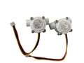 3/8" Water Flow Sensor Food-Grade Switch Hall Effect Flowmeter Fluid Meter Counter 0.3-10L/min (Pack of 2）