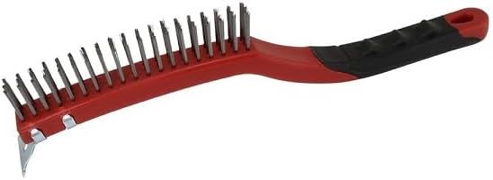 Warner 14" 3x13 Row, Stainless Steel Wire Brush with Scraper, 10483