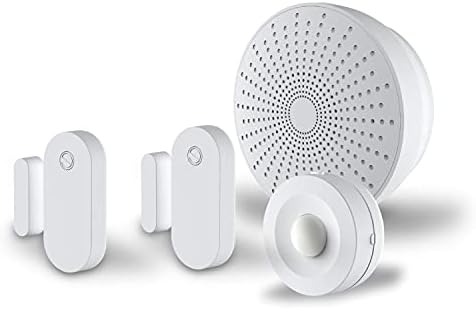 Smart Home Automation Hub Monitoring Smart Devices- 4 Piece DIY Smart Home Starter Kit-24/7 Monitoring System- No Contracts Free for Home Burglar Alerts gh eco4life App,SH-KIT4A