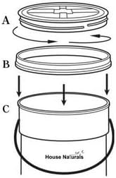 House Naturals 5 Gallon Food Grade BPA Free Made in USA Pails Gray Bucket with Screw On Air Tight Lid (1, Gray with Blue lids)