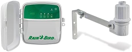 Rain Bird ARC8 App-Based Indoor/Outdoor Smart Irrigation WiFi Timer/Controller, 8-Zone/Station, EPA WaterSense Certified, Compatible with Alexa Rain Bird CPRSDBEX Wired Rain Sensor