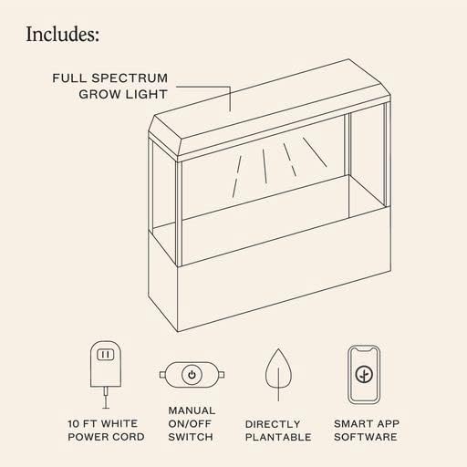 Modern Sprout Smart Growhouse LED Grow Light for Indoor Plants - Plant Grow Light Indoor Gardening System & Herb Garden Kit w/Smart App - Decor Countertop Planter, Gift for Mother's Day - Matte Black