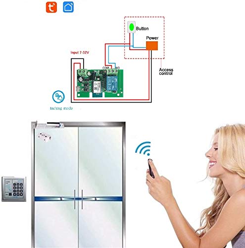 WiFi Wireless Smart Switch Relay Module for Smart Home 5V 5V/12V，Ba Applied to Access Control, Turn on PC, Garage Door (1CH Smart Life app)
