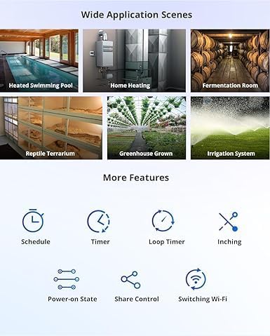 Tuya WiFi Smart Temperature Sensor Controller,4CH 85-250V Relay Switch, Remote Voice Control, APP Remote Control, Dry Contact, Real-Time Monitoring, Compatible with Alexa and Google Home