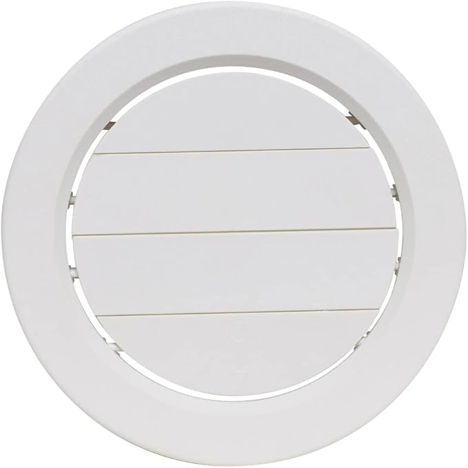Valterra A10-3358VP Dampered Heating and A/C Register with 360° Rotation - 5-1/2" ID x 6-7/8" OD, White