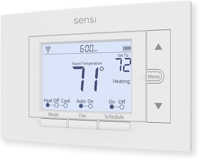 Sensi Smart Thermostat, 100 Years Of Expertise, Wi-Fi, Data Privacy, Programmable, Easy DIY Install, Works With Alexa, Energy Star Certified, Mobile App, ST55