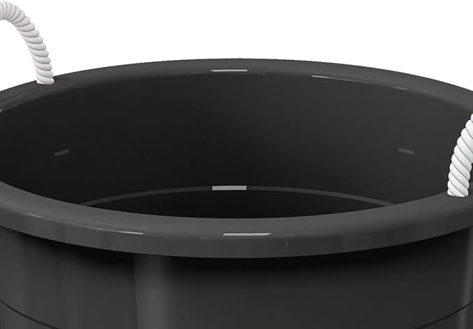 17-Gallon Heavy-Duty Plastic Storage Tub Featuring Rope Comfort-Grip Handles, Multi-Purpose Utility Bucket (Black)