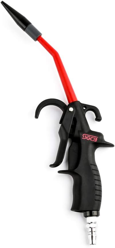 SGCB Pro Air Pressure Blow Gun, 230 Max PSI High Power Air Nozzle Blow Gun Adjustable Air Flow Trigger Angle Ben Jet Nozzle Rubber Tip 1/4" Air Inlet Adapt to Air Compressor for Car Clean Care Detail