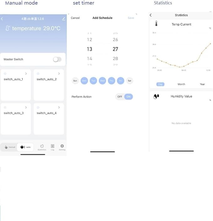 Easy Operation,Zigbee WiFi Temperature Switch ,with Waterproof Temperature Sensor Probe ,Remote Monitoring,Tuya App Remote 4 Channel 10A Clean Contact Relay Switch(tuya zigbee hub Needed)