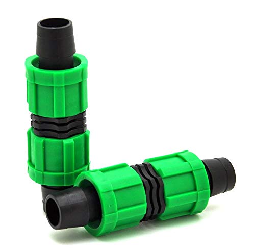 (100-Pack) Drip Irrigation Couplings for Tubing 1/2" Universal Perma Connector Barbed Locking Fitting - Fits All Brands 16-17mm Drip Tape & Tubing (100, Coupling)