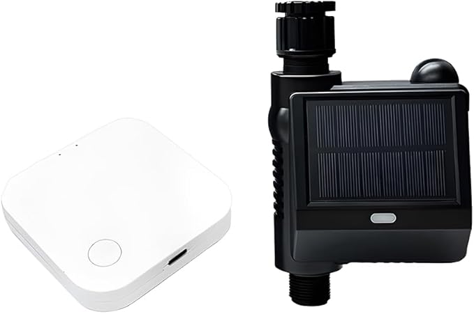 Yosoo WiFi Sprinkler Controller, Solar Powered Smart Water Timer Tuya APP and Voice Control Wireless Hose Faucet Timer for Garden Yard Compatible