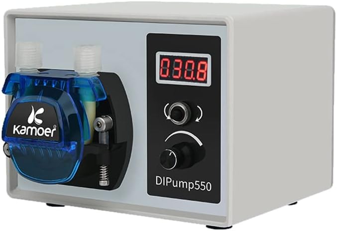 Kamoer DIP 3 Rotors Stepper Motor Peristaltic Pump 24V Small Intelligent Variable Speed High Flow Lab Liquid Dosing Pump 0-452 ml/min BPT Tube 4.8 mm ID x 8 mm OD White