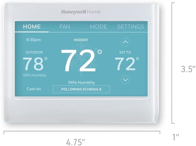 Honeywell Home RTH9600WF Smart Color Thermostat ENERGY STAR Wi-Fi Programmable Touchscreen Alexa Ready - C-Wire Required