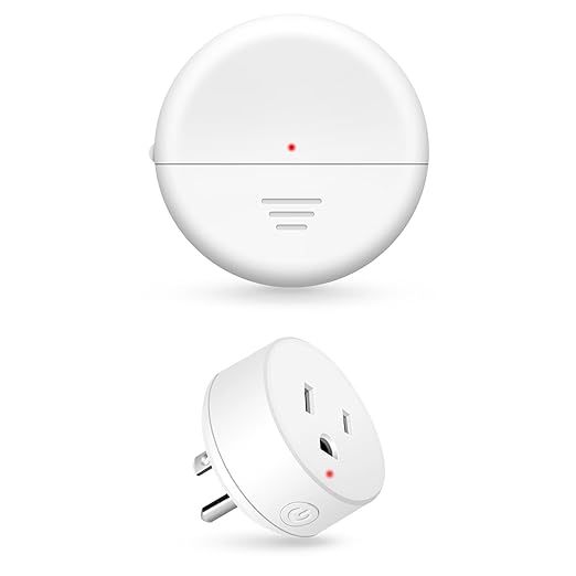 NineLeaf Wireless Motion Sensor Outlet, 15A/1500W, Adjustable Sensing Mode, 260FT Wireless Light Switch Transmitter, No Wiring, Long Time Delay, for Lights, Bathroom Fan, Garage(1Sensor 1Plug)