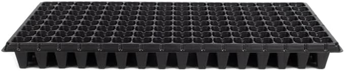 RooTrimmer 10Pcs 128 Cell Seed Starter Trays, Thick Durable Nursery 128 Cell Plug Tray Seedling Flat Plastic Shallow Tray for TD538 1020 Trays (21.26", 11.02", Deep 1.89"), GGBQ128