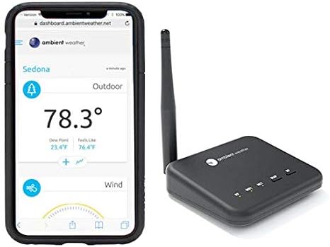 Ambient Weather WS-100 Smart Home Weather Station WiFi Module w/Thermometer, Hygrometer, Barometer