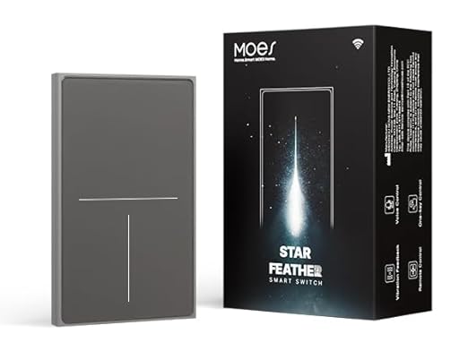 MOES Full Touch Smart Switch, SF(Star Feather 2026 Version) Wall Light Switch, Neutral Wire Required, Anti-Glare Panel, 2.4GHz WiFi Work with Smart Life/Tuya App, Alexa and Google Home, Grey 3 Gang