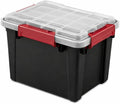 5 Gallon Storage Tote with Lid, IP68 Rated Sealed Plastic Bin with Gasket and Secure Latches, Durable Stackable Organizer Box, Black