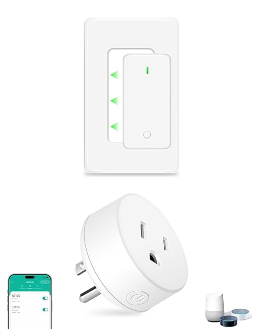 NineLeaf WiFi Smart Plug with Remote,Wireless Remote Outlet w Decor Switch, Voice Control,Timer,Compatible with Alexa,Google Home via Tuya,No Hub Needed, Programmable,TUV FCC(2.4G)