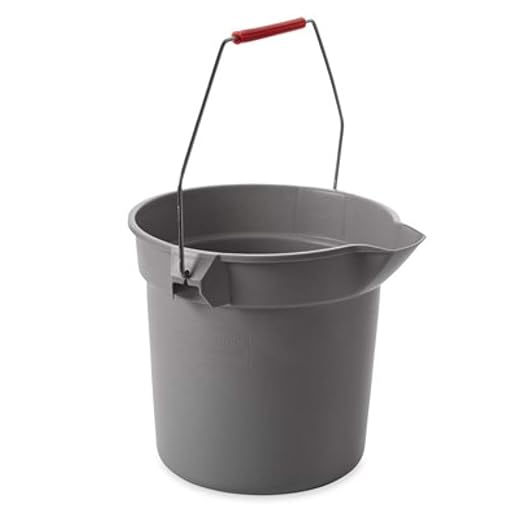 Rubbermaid Commercial Products 14 Qt Brute Heavy-Duty, Corrosive-Resistant, Round Bucket, Gray (6-Pack)