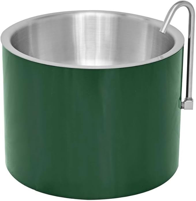 Smart Dog Water Bowl for Outside - Connects to Garden Hose - WiFi App Controlled Timer for Automatic Water Flow - Stainless Steel Outdoor Pet Water Bowl - Large Capacity (Green)