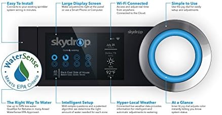 Skydrop Halo Smart Sprinkler System Controller | Alexa and Google Home Enabled | WiFi Connected | 8-Zone Irrigation System on Your Water Bill