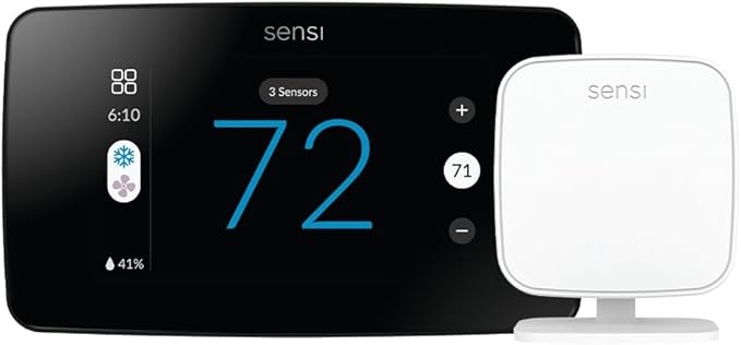 Sensi Touch 2 Smart Thermostat with Touchscreen Color Display, 100 Years of Expertise, Programmable, Wi-Fi, Data Privacy, Easy DIY, Works with Alexa, Energy Star Certified, ST76, C-Wire Required