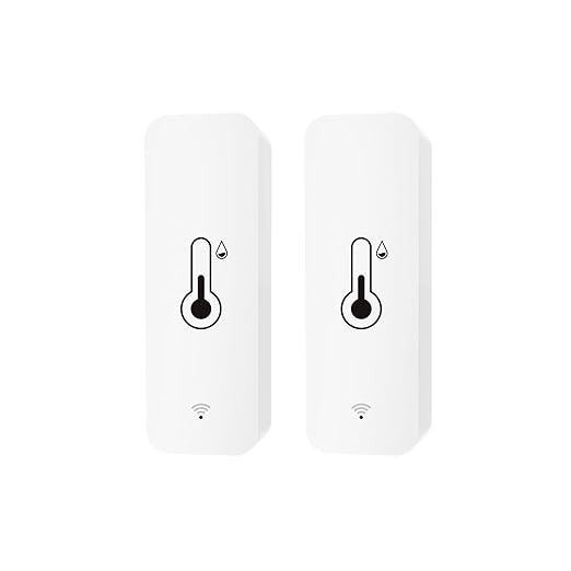 MOES WiFi Humidity Temperature Monitor Smart Hygrometer Thermometer for Remote Monitor and Alert, High Precision Indoor Thermometer with Tuya App, Compatible with Alexa & Google Assistant, 2 Pack