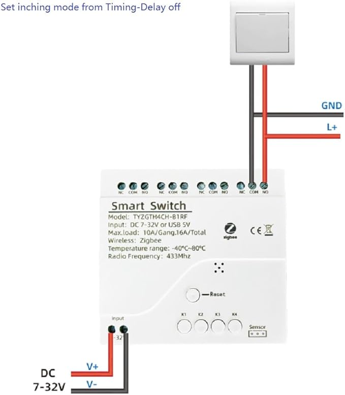 Tuya app Zigbee Temperature Humidity Sensor Controller,Phone Monitor and Control Temperature Humidity Anywhere with 4 Channel 32V 10A Dry Contact Relay Switch,Compatible with Alexa Google Home