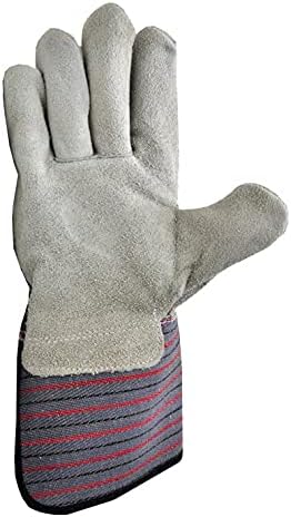 G & F Products 5025L-5 Premium Suede Leather Work Gloves with Extra Long Rubberized Safety Cuff, 5 Pair Pack