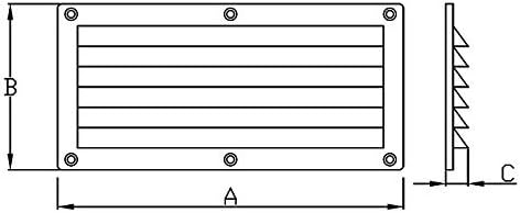 White Water ABS Black Plastic Louvered Vent