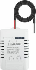 High Power eWeLink 16A Smart WiFi Temperature Controller with Waterproof Probe - APP Remote Control for Greenhouse,Homebrew,Thermostat,Aquarium,Climbing Pet Breeding,Incubator,Alexa Voice Compatible
