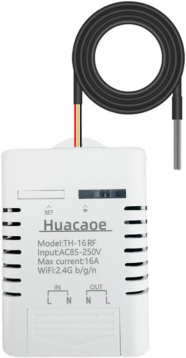 High Power eWeLink 16A Smart WiFi Temperature Controller with Waterproof Probe - APP Remote Control for Greenhouse,Homebrew,Thermostat,Aquarium,Climbing Pet Breeding,Incubator,Alexa Voice Compatible