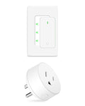 NineLeaf Wireless Remote Outlet Switch,Remote Lamp Switch,On Off Light Plug Decorator Switches Wall Mounted, 500FT, 15A/1500W, TUV List,Programmable, No Wiring,Lamp,Fans,Household Appliances