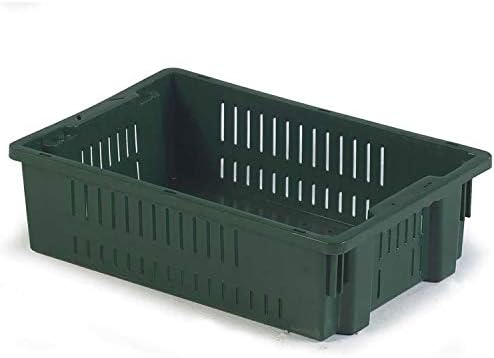 LEWISBins AF2013-6 Stack-N-Nest Agricultural Container, 19-11/16"L x 13-1/8"W x 5-5/8"H, Green, Lot of 10