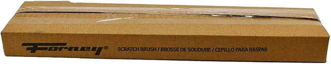 Forney 70504A 2-Pack Carbon Steel Wire Brush's with Curved Wood Handle, 13-3/4-Inch-by-.014-Inch, Assorted