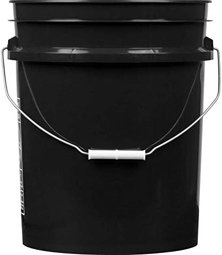 House Naturals 5 Gallon Black Food Grade BPA Free Bucket Pail with Screw On Air Tight lid (Pack of 3)