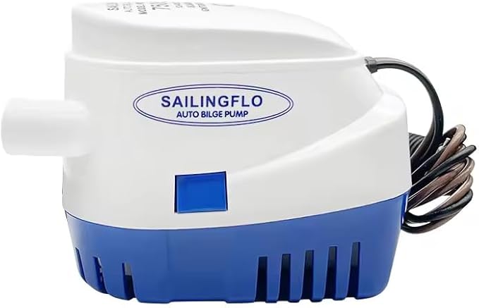 750 GPH Automatic Bilge Pump - 12V, 3/4"(19mm) Outlet, Submersible Boats Water Pump with Float Switch, Snap-Off Strainer, Easy Install for Boat, Marine, Canvas, Ponds