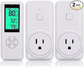 DIGITEN Wireless Thermostat Outlet (with 2 Receivers) Plug-in Temperature Controller Greenhouse Temperature Controller Outlet Reptile Thermostat Plug Remote Control Temp Built-in Sensor for Homebrew