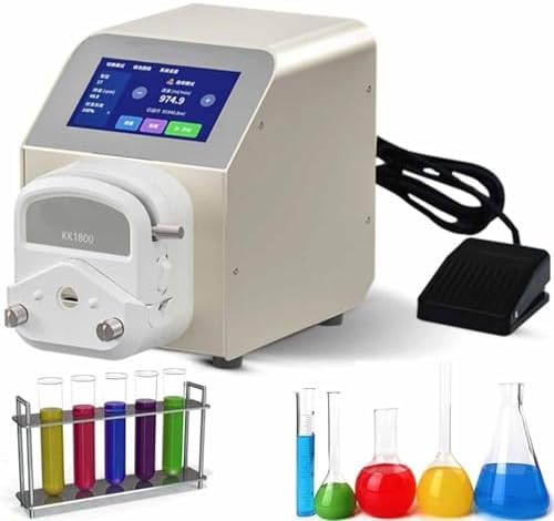 Stepper Motor Peristaltic Pump,Small Intelligent Variable Speed High Flow Lab Liquid Dosing Pump 1500ml/Min,LCD Display,Smart Dispensing Peristaltic Pump