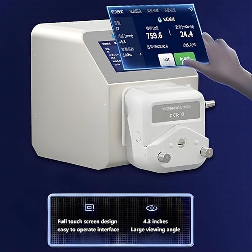 Stepper Motor Peristaltic Pump,Small Intelligent Variable Speed High Flow Lab Liquid Dosing Pump 1500ml/Min,LCD Display,Smart Dispensing Peristaltic Pump