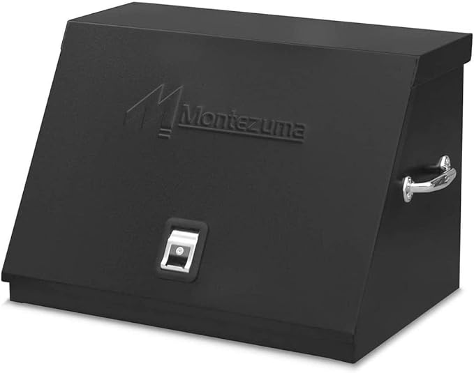 Montezuma – LA400B – 30-Inch Portable TRIANGLE Toolbox – Multi-Tier Design – 16-Gauge Construction – SAE and Metric Tool Chest – Weather-Resistant Toolbox – Lock and Latching System