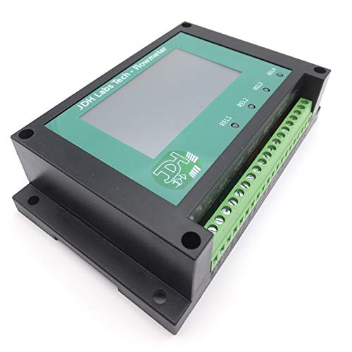 Flowmeter Liter Counter Totalizer with 4 Programmable Alarms and Reset Input + Flow Sensor for 1 1/2" inch Pipes (DN40)