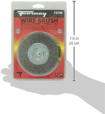 Forney 72740 Wire Wheel Brush, Fine Crimped with 1/4-Inch Hex Shank, 4-Inch-by-.008-Inch